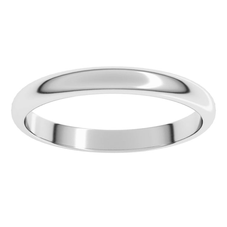 14K White Gold 2.5 mm Half Round Band Size 5.5