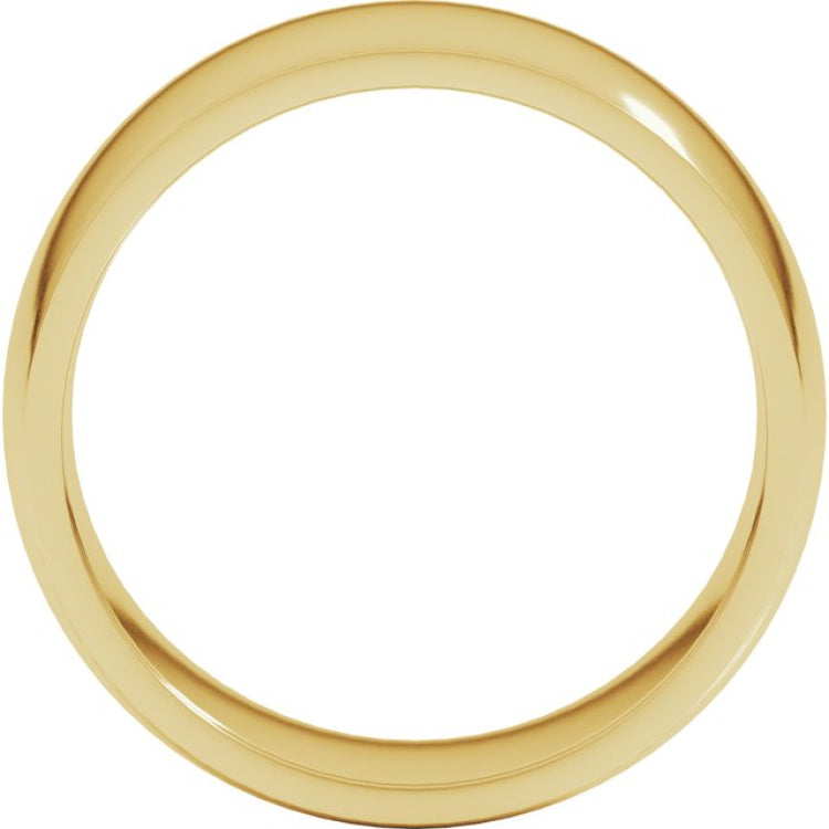 14K Yellow Gold 8 mm Lightweight Comfort-Fit Half Round Band Size 6.5