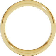 14K Yellow Gold 8 mm Lightweight Comfort-Fit Half Round Band Size 6.5