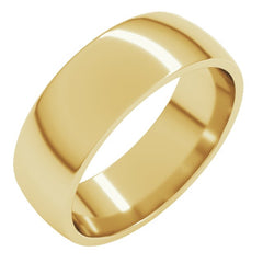 18K Yellow Gold 6.5 mm Lightweight Comfort-Fit Half Round Band Size 10
