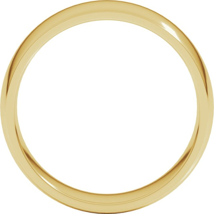 18K Yellow Gold 6.5 mm Lightweight Comfort-Fit Half Round Band Size 10