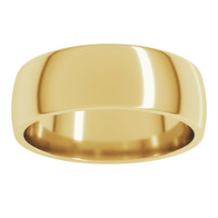 18K Yellow Gold 6.5 mm Lightweight Comfort-Fit Half Round Band Size 10