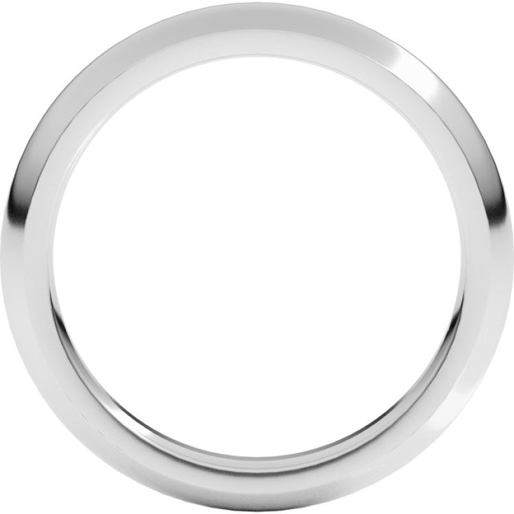 14K White Gold 3 mm Comfort-Fit Half Round Band Size 6.5