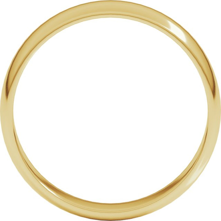 14K Yellow Gold 5 mm Lightweight Half Round Band Size 12.5
