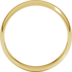 18K Yellow Gold 5 mm Lightweight Half Round Band Size 9.5