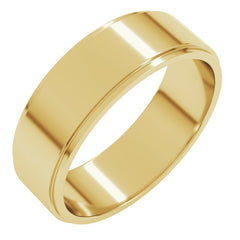 10K Yellow Gold 6 mm Stepped-Edge Flat Band Size 9
