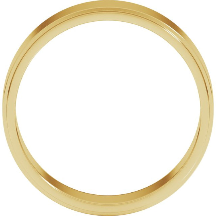 10K Yellow Gold 6 mm Stepped-Edge Flat Band Size 9