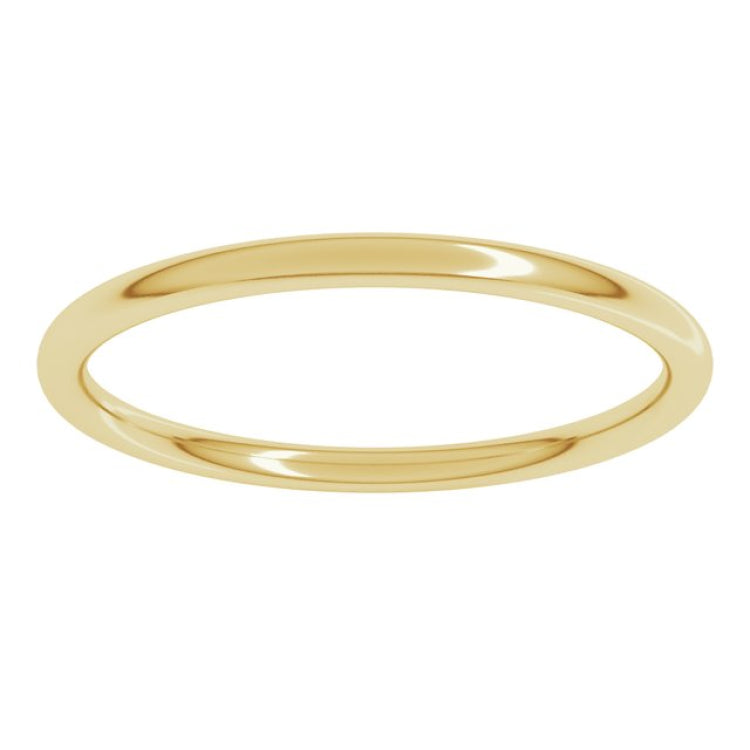 14K Yellow Gold 1.5 mm Comfort-Fit Full Round Band Size 4.5