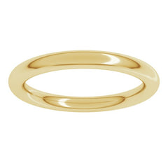 14K Yellow Gold 2.5 mm Comfort-Fit Full Round Band Size 4.5