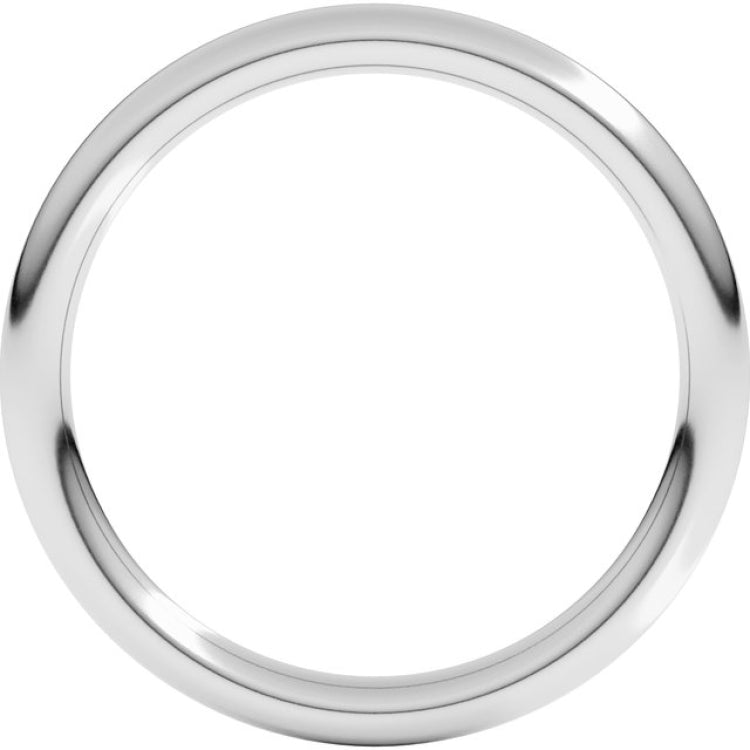 14K White Gold 2 mm Comfort-Fit Full Round Band Size 6.5