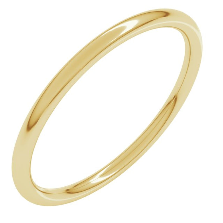 14K Yellow Gold 1.5 mm Comfort-Fit Full Round Band Size 6