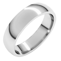14K White Gold 5 mm Lightweight Comfort-Fit Half Round Band Size 9