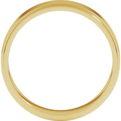 14K Yellow Gold 5 mm Stepped-Edge Flat Band Size 11