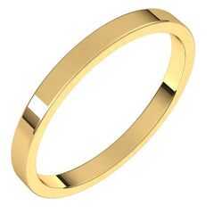 14K Yellow Gold 2 mm Flat Band Size 10