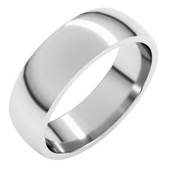 Platinum 6 mm Lightweight Comfort-Fit Half Round Band Size 6.5