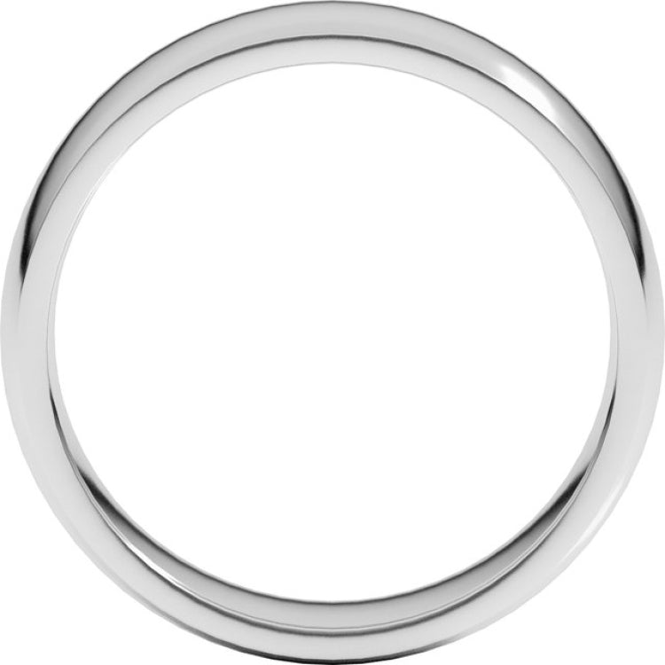 Platinum 6 mm Lightweight Comfort-Fit Half Round Band Size 6.5