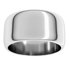 10K White Gold 10 mm Half Round Band Size 11