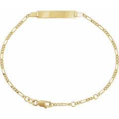 14K Yellow Gold Adjustable Figaro Adjustable Identification 6-7" Bracelet