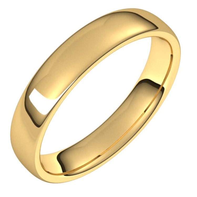 14K Yellow Gold 4.5 mm Comfort-Fit European-Style Band Size 8