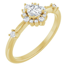14K Yellow Gold 3/8 CTW Lab-Grown Diamond Halo-Style Ring