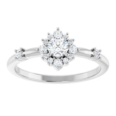 14K White Gold 3/8 CTW Lab-Grown Diamond Halo-Style Ring