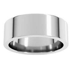 14K White Gold 7 mm Comfort-Fit Flat Band Size 9.5