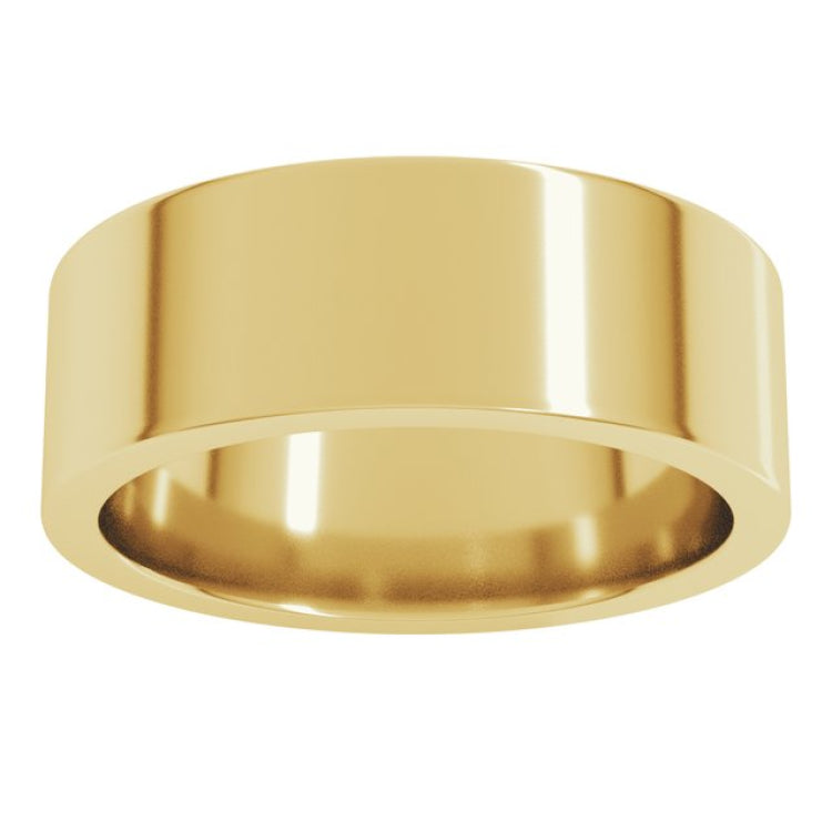 14K Yellow Gold 7 mm Comfort-Fit Flat Band Size 13