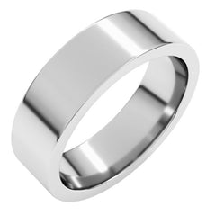 14K White Gold 6 mm Comfort-Fit Flat Band Size 11.5