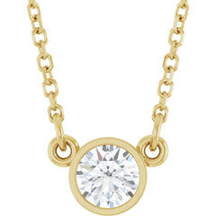 14K Yellow Gold 1/4 CT Lab-Grown Diamond Solitaire 18" Necklace