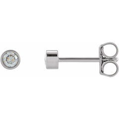 14K White Gold 1/8 CTW Lab-Grown Diamond Micro Bezel-Set Earrings