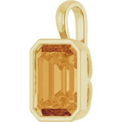 14K Yellow Gold Natural Citrine Pendant