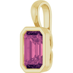 14K Yellow Gold Natural Pink Tourmaline Pendant