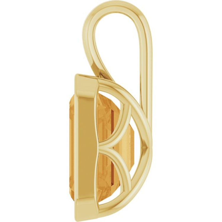 14K Yellow Gold Natural Citrine Pendant