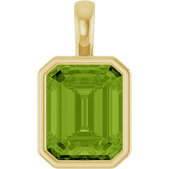 14K Yellow Gold Natural Peridot Pendant