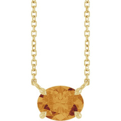 14K Yellow Gold Natural Citrine 18" Necklace