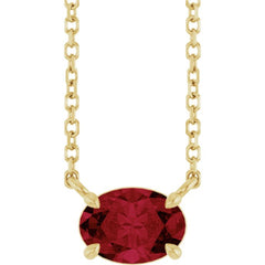 14K Yellow Gold Lab-Grown Ruby 18" Necklace