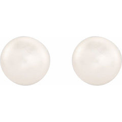 Sterling Silver 4-4.5 mm Cultured White Freshwater Button Pearl Earrings
