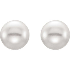 Sterling Silver 4-4.5 mm Cultured White Freshwater Button Pearl Earrings