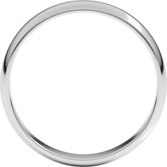 Platinum 4 mm Lightweight Half Round Band Size 4.5