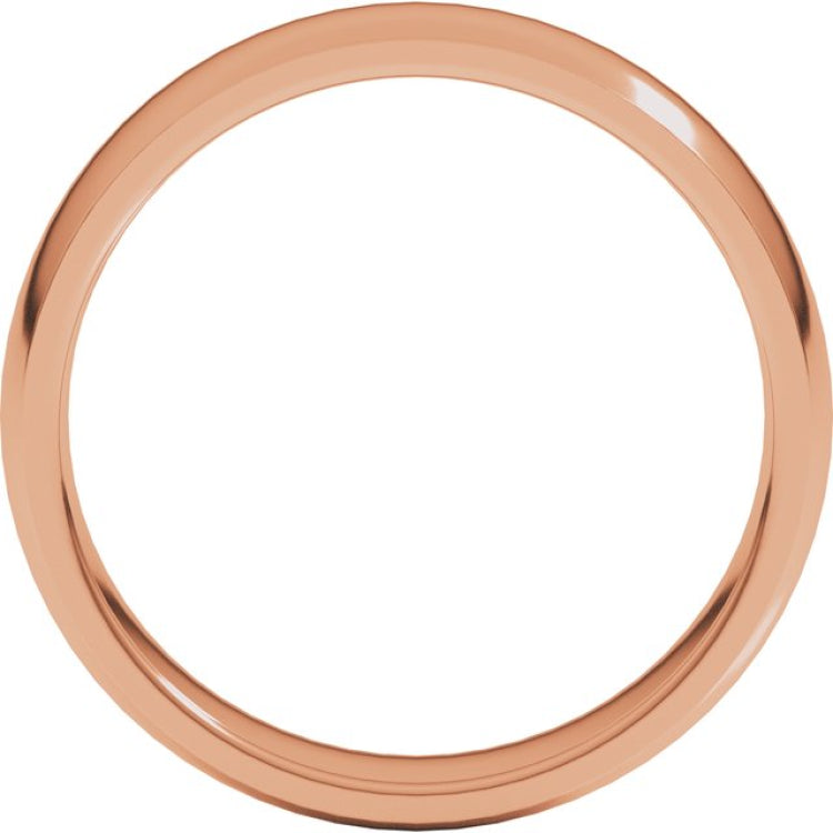 14K Rose Gold 5 mm Lightweight Comfort-Fit Half Round Band Size 7