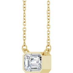 14K Yellow Gold 1 1/8 CT Lab-Grown Diamond 18" Necklace