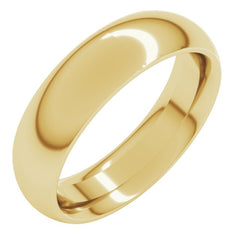 14K Yellow Gold 5.5 mm Comfort-Fit Half Round Band Size 9.5