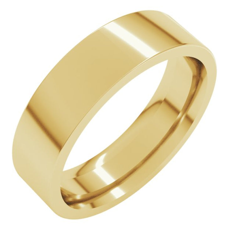 14K Yellow Gold 5.5 mm Comfort-Fit Flat Band Size 10
