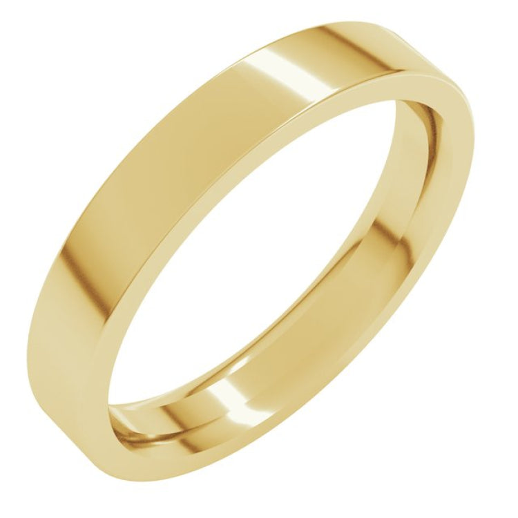 14K Yellow Gold 3.5 mm Comfort-Fit Flat Band Size 6