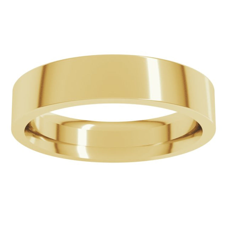 14K Yellow Gold 4.5 mm Comfort-Fit Flat Band Size 6