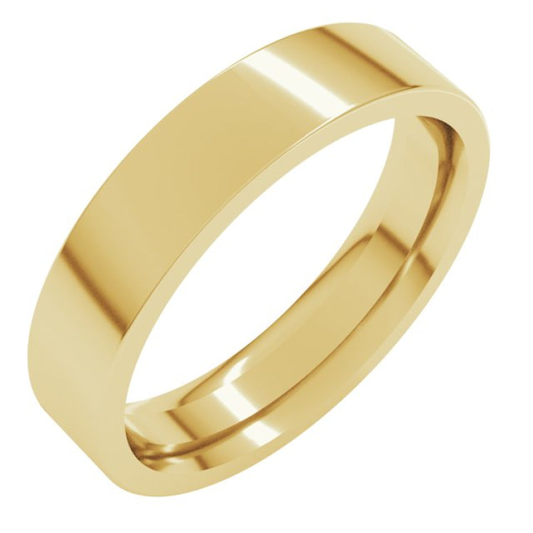 10K Yellow Gold 4.5 mm Comfort-Fit Flat Band Size 7