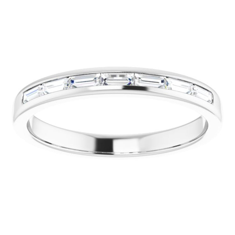 14K White Gold 3/8 CTW Natural Diamond Band