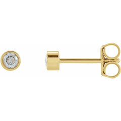 14K Yellow Gold 1/5 CTW Natural Diamond Micro Bezel-Set Earrings