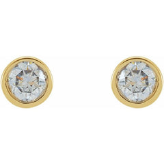 14K Yellow Gold 1/5 CTW Natural Diamond Micro Bezel-Set Earrings
