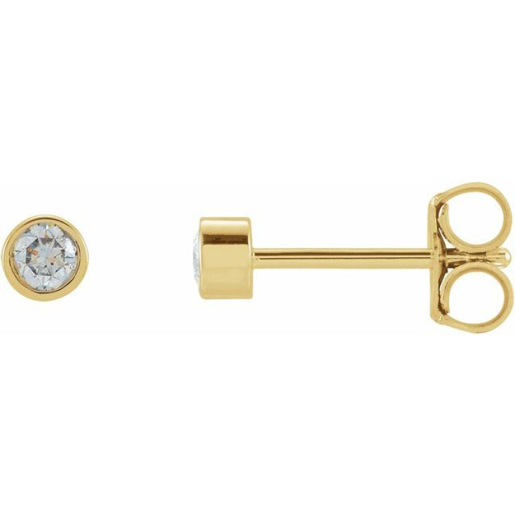 14K Yellow Gold 1 CTW Lab-Grown Diamond Micro Bezel-Set Earrings